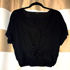 Shinestar large 100% polyester fancy black crop top